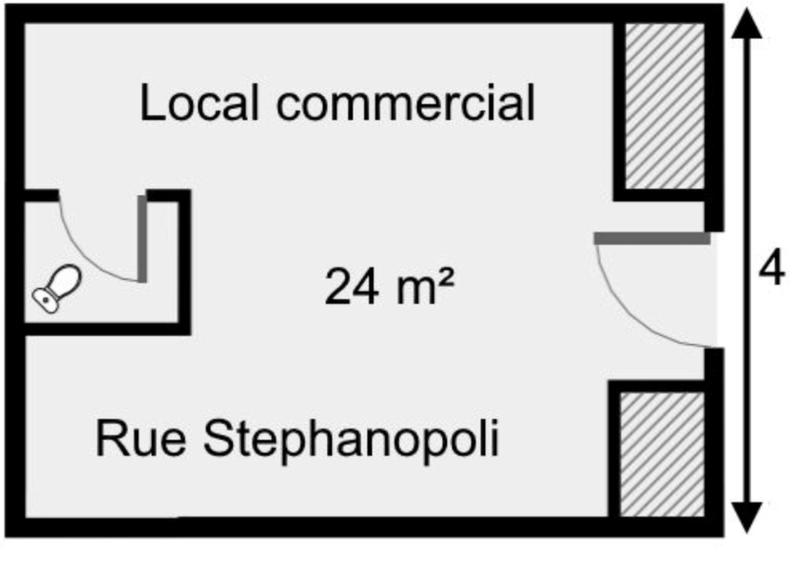 Local commercial - 23 m² - 2 pièces