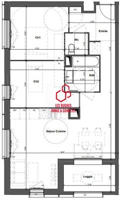 Appartement - 63 m² - 3 pièces