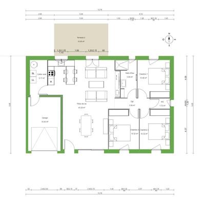 Maison - 90 m² - 4 pièces