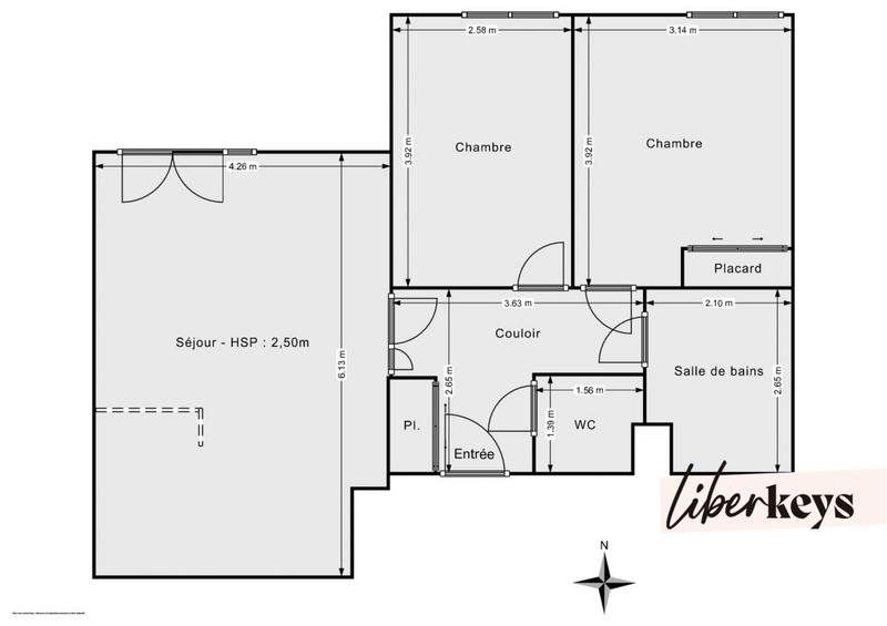 Appartement - 61 m² - 3 pièces