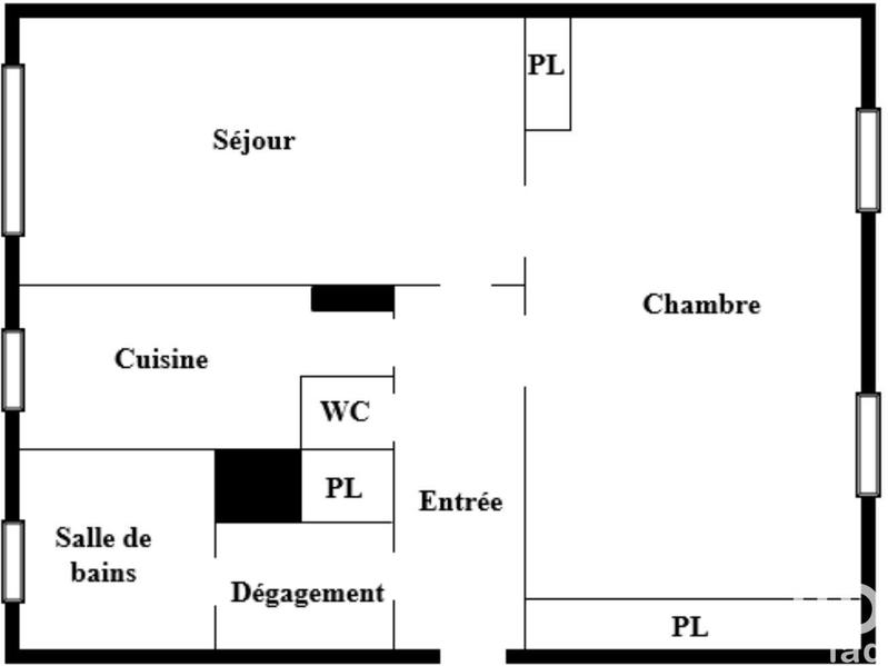 Appartement - 49 m² - 2 pièces