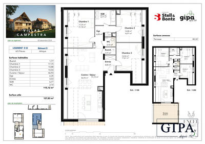 Appartement - 115 m² - 4 pièces