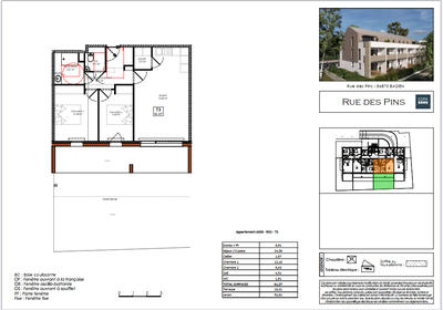 Appartement - 61 m² - 3 pièces