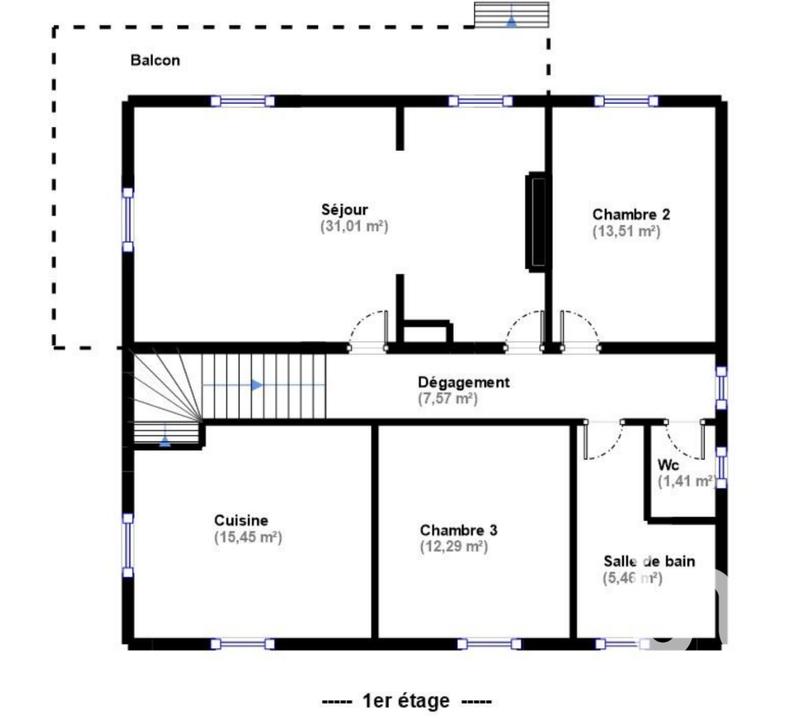 Maison - 91 m² - 4 pièces