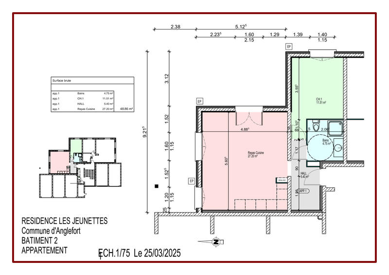 Appartement - 49 m² - 2 pièces