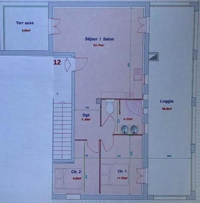 Appartement - 65 m² - 3 pièces