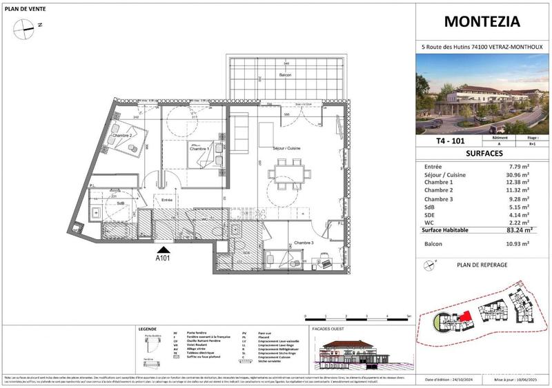 Appartement - 83 m² - 4 pièces