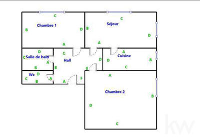 Appartement - 59 m² - 3 pièces