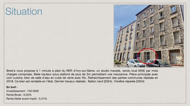 Appartement - 15 m² - 1 pièce