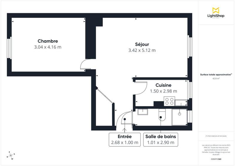 Appartement - 42 m² - 2 pièces