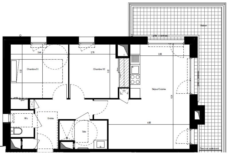 Appartement - 63 m² - 3 pièces