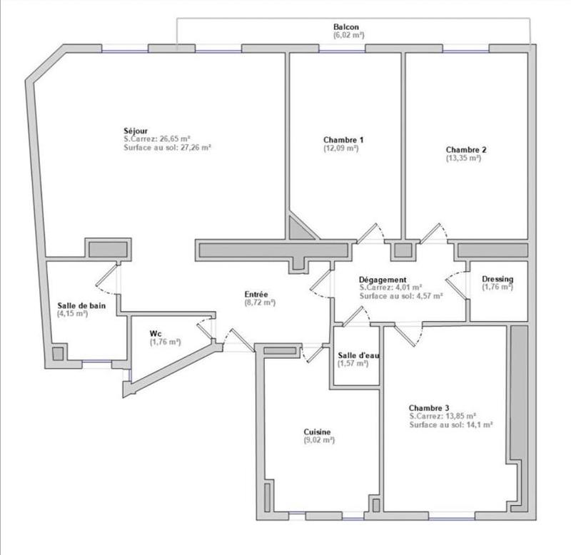 Appartement - 98 m² - 4 pièces