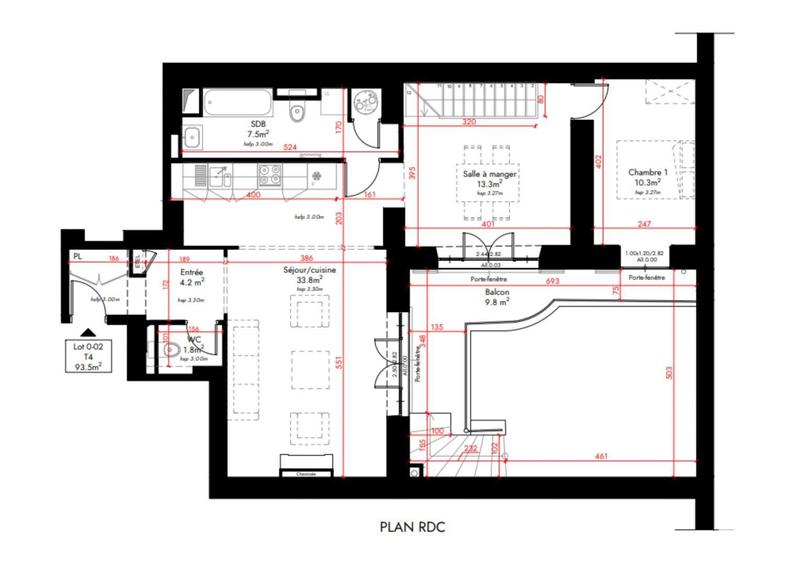 Duplex - 94 m² - 4 pièces