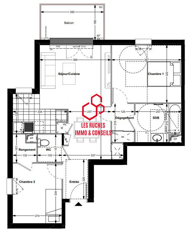 Appartement - 63 m² - 3 pièces