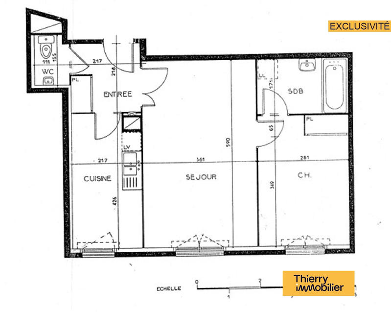 Appartement - 52 m² - 2 pièces