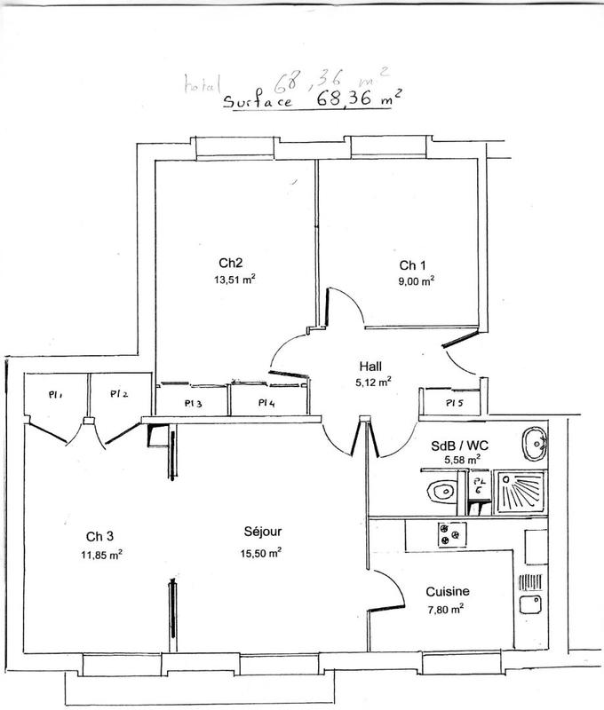 Appartement - 68 m² - 4 pièces