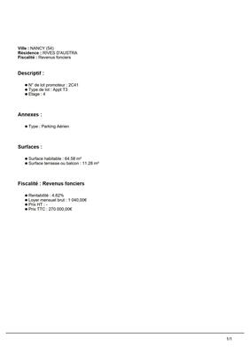 Appartement - 65 m² - 3 pièces