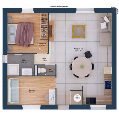 Maison - 58 m² - 4 pièces