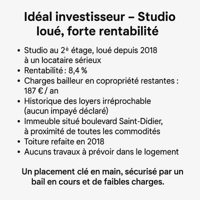 Appartement - 22 m² - 1 pièce