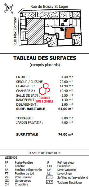 Appartement - 61 m² - 3 pièces