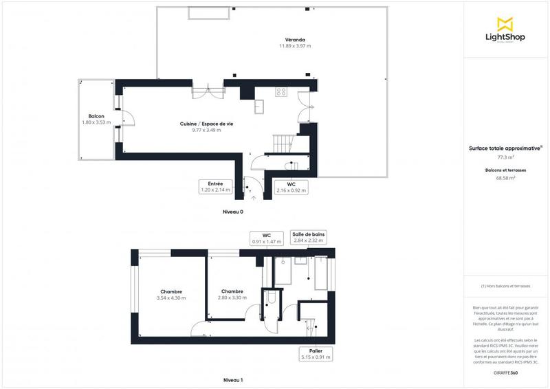 Appartement - 74 m² - 3 pièces