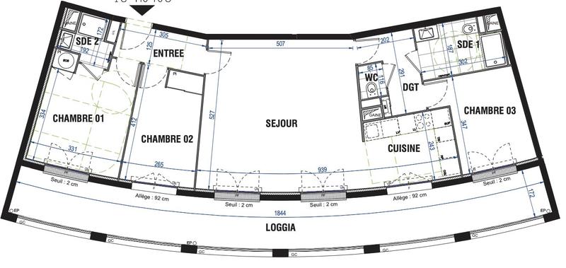 Appartement - 86 m² - 4 pièces