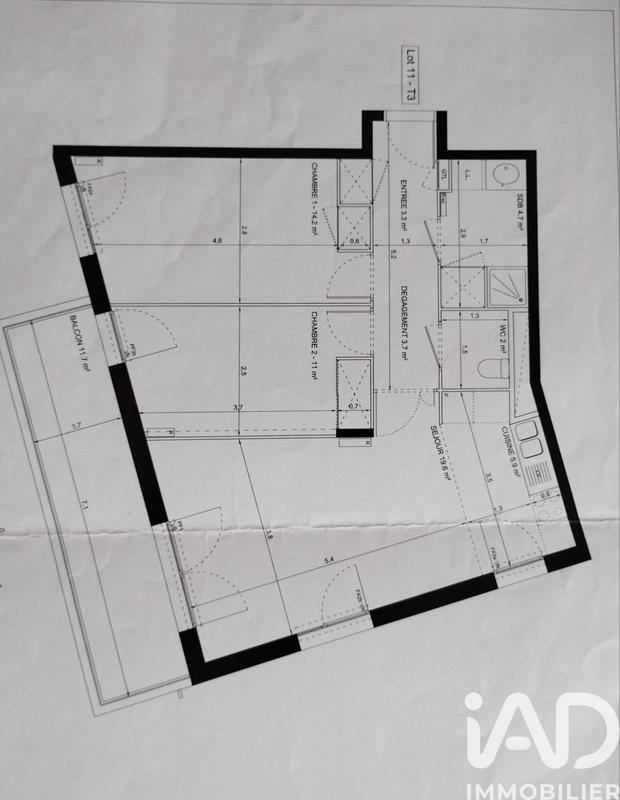 Appartement - 44 m² - 2 pièces