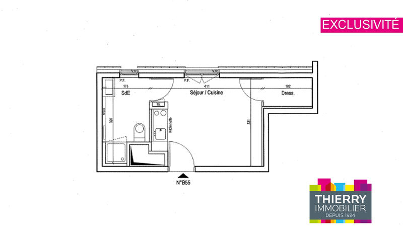 Appartement - 20 m² - 1 pièce