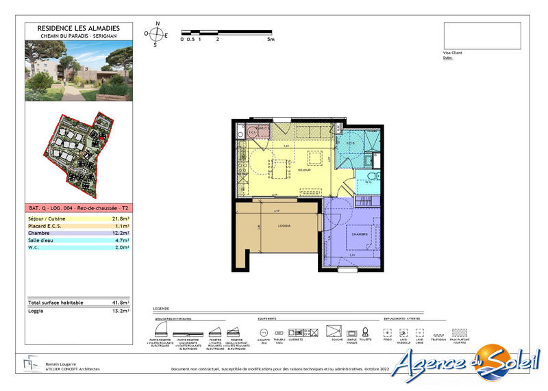 Appartement - 40 m² - 2 pièces