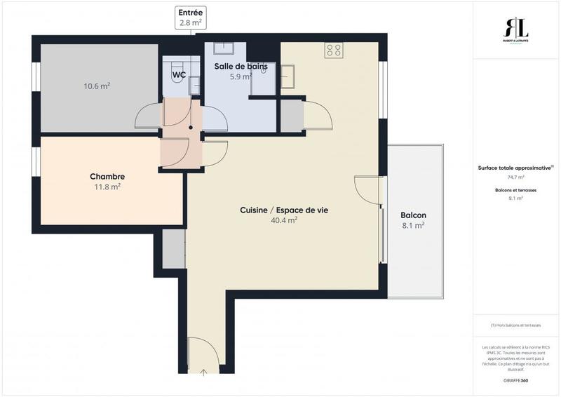 Appartement - 75 m² - 3 pièces