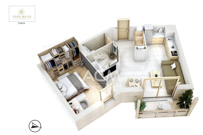 Appartement - 45 m² - 2 pièces