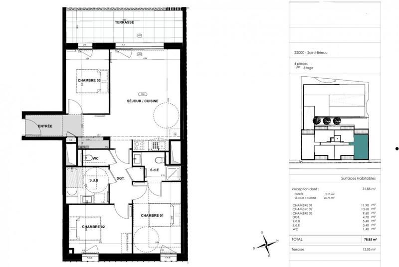 Appartement - 79 m² - 4 pièces