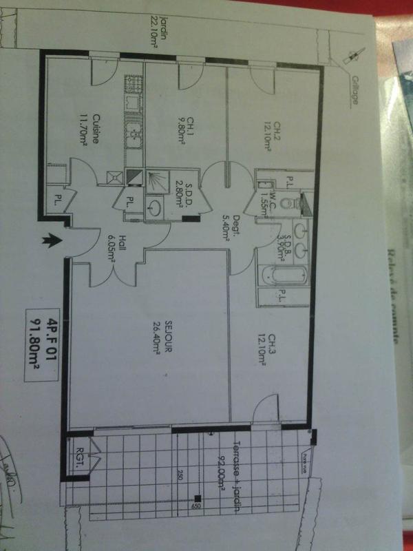 Appartement - 92 m² - 4 pièces