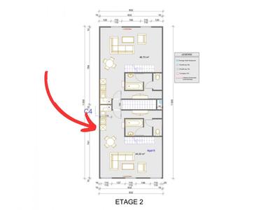 Appartement - 44 m² - 2 pièces
