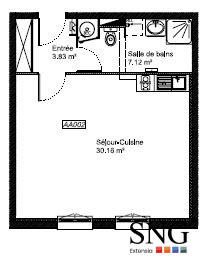 Appartement - 41 m² - 2 pièces