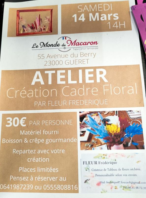 Atelier : crétion cadre floral