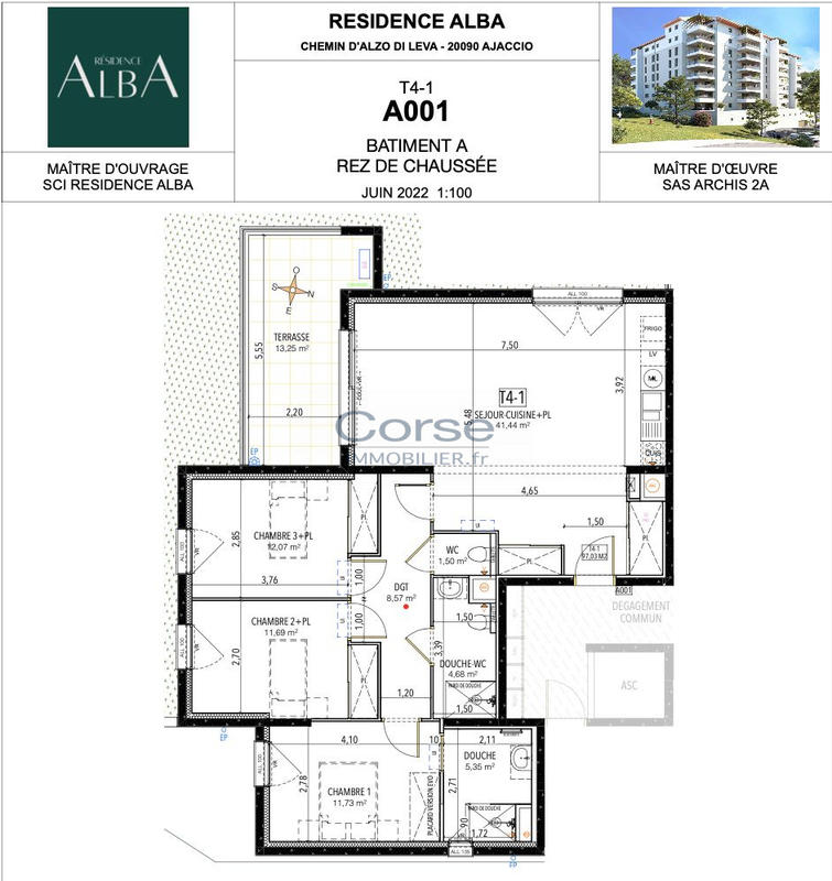 Appartement - 97 m² - 4 pièces