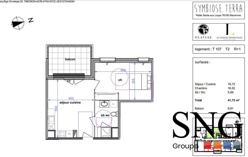 Appartement - 41 m² - 2 pièces