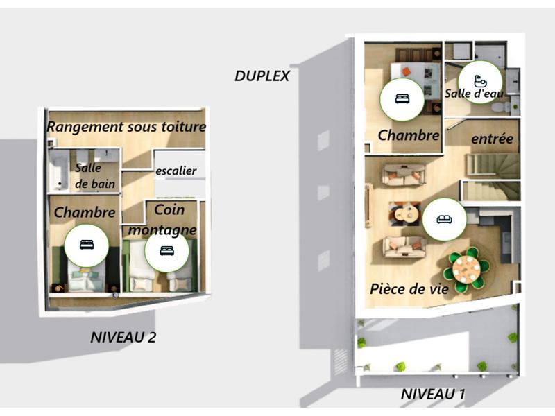 Duplex - 67 m² - 3 pièces
