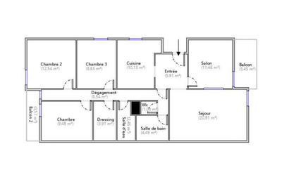 Appartement - 100 m² - 4 pièces