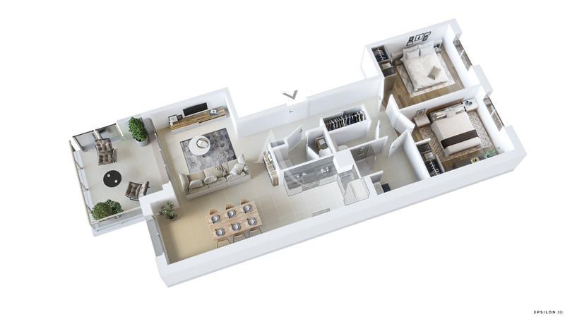 Appartement - 73 m² - 3 pièces