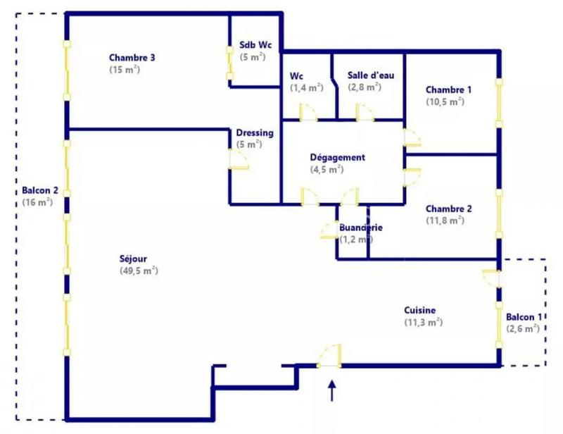 Appartement - 118 m² - 4 pièces