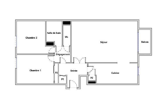Appartement - 72 m² - 3 pièces
