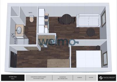 Appartement - 25 m² - 2 pièces