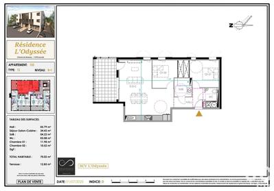 Appartement - 70 m² - 3 pièces