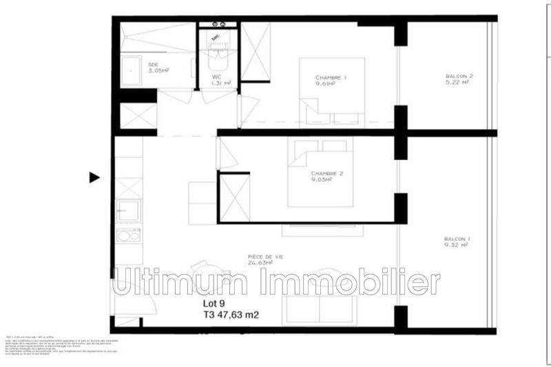 Appartement - 48 m² - 3 pièces
