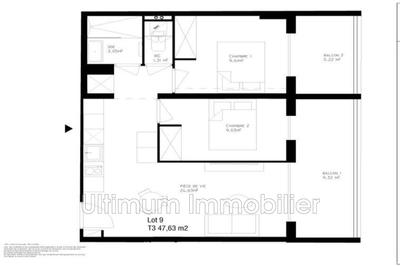 Appartement - 48 m² - 3 pièces