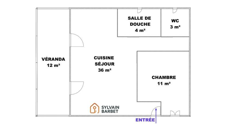 Appartement - 60 m² - 2 pièces