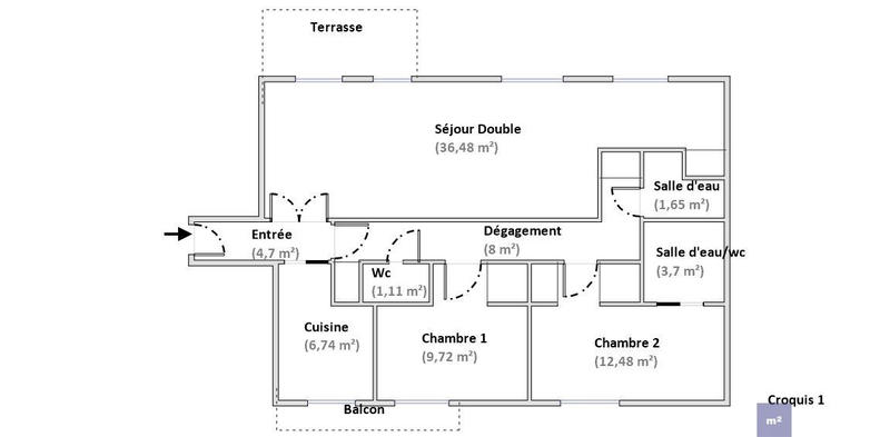 Appartement - 85 m² - 4 pièces