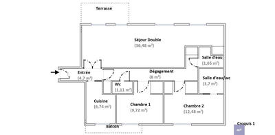 Appartement - 85 m² - 4 pièces